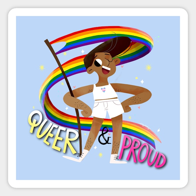 Queer & Proud - Trans Heart Magnet by Gummy Illustrations